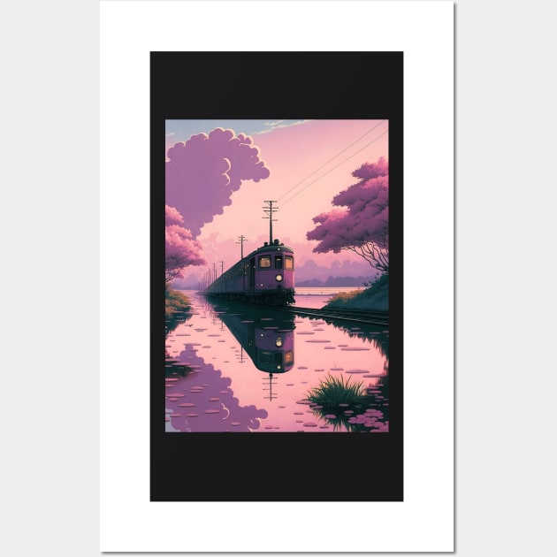 Retro Anime Style Old Japanese Train Wall Art by KaPrints